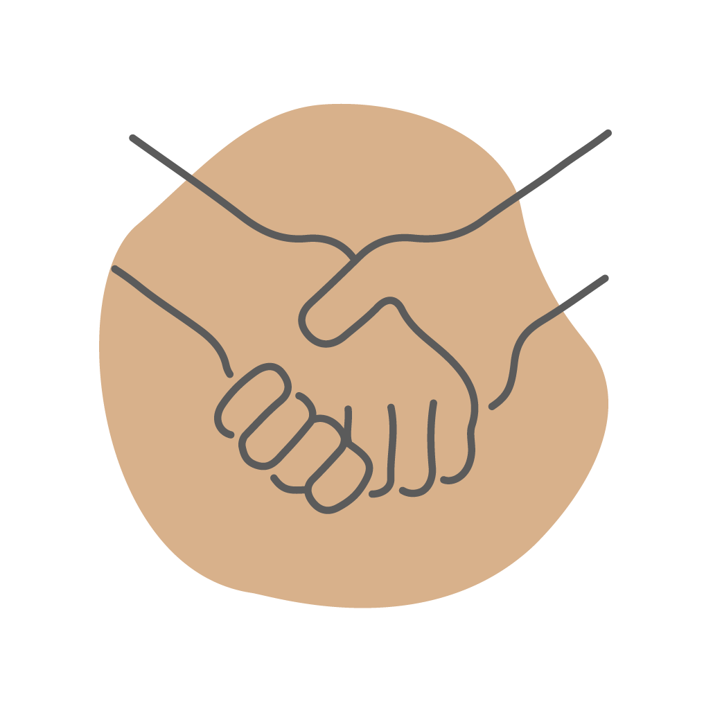 Grafik, die einen Händedruck zeigt, um eine persönliche Zusammenarbeit auszudrücken.