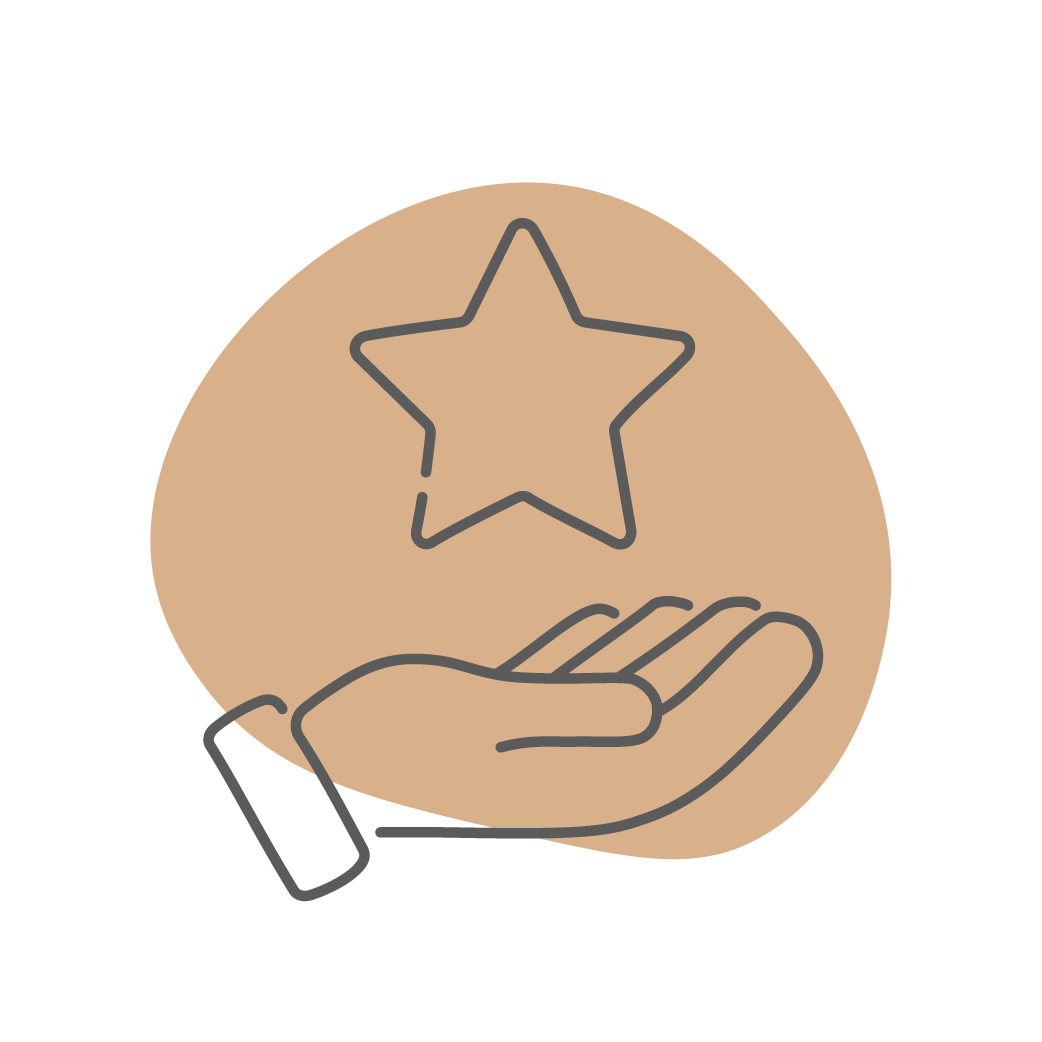 Grafik, die eine Hand zeigt, über der ein Stern schwebt und die Zuverlässigkeit ausdrückt.